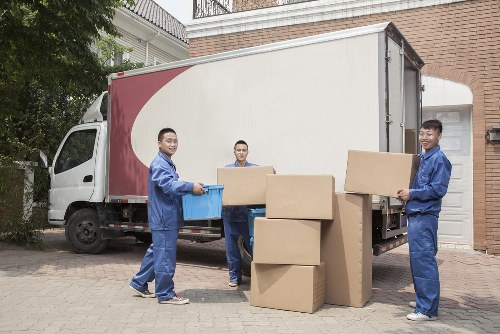 Packed moving boxes ready for removals in Chadwellheath