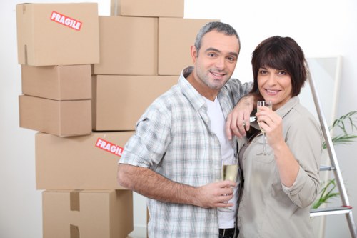 Customer following safe handling practices inside a storage area